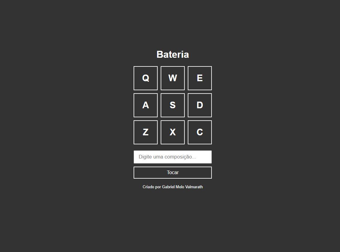 Captura de tela de um site que simula uma bateria digital