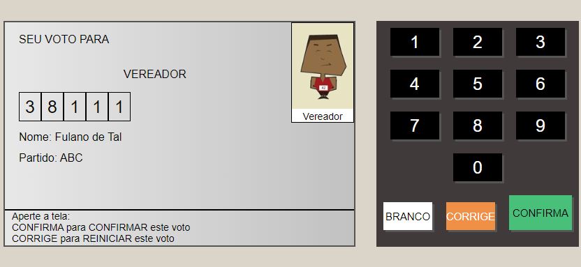 Captura de tela de projeto de urna eletrônica